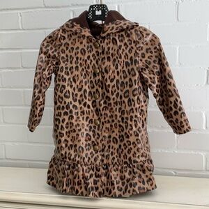 Baby Gap Leopard Fleece Lined Raincoat Size 4T